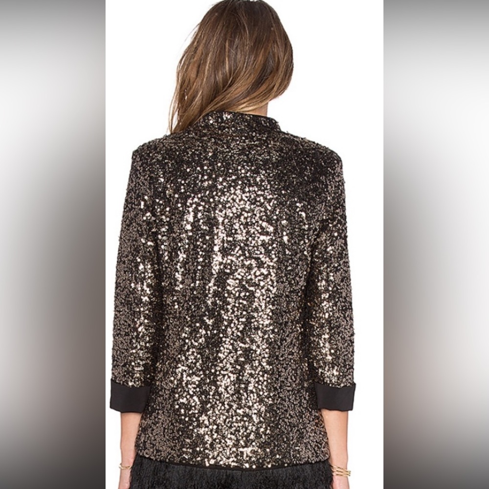 Womens Sam Edelman xs gold sequin blazer-worn twice